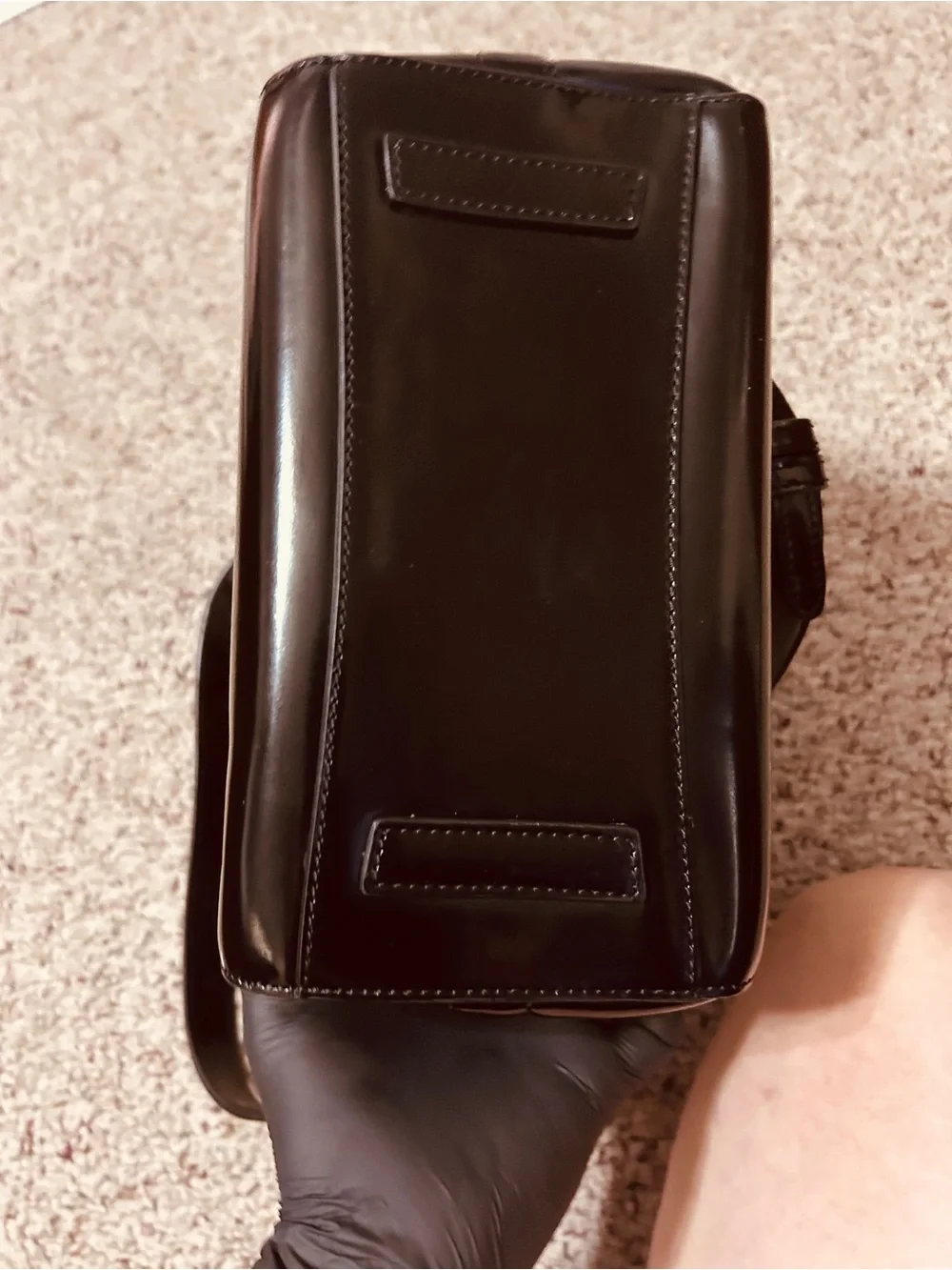 Vintage Authentic Givenchy black patten leather handba